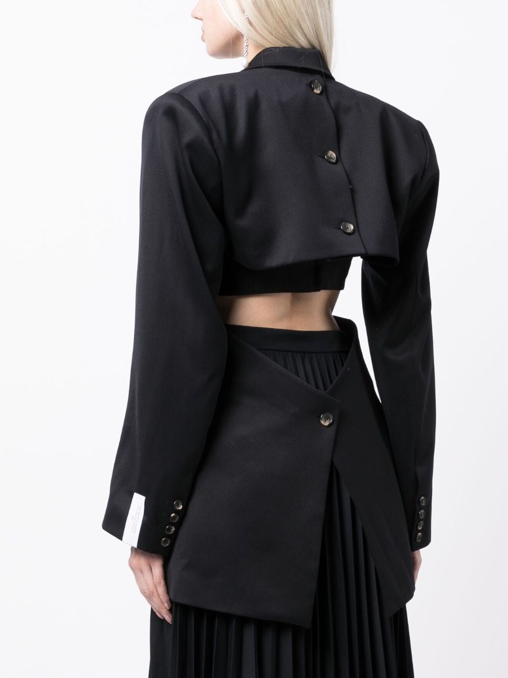 cut-out single-breasted blazer - 4