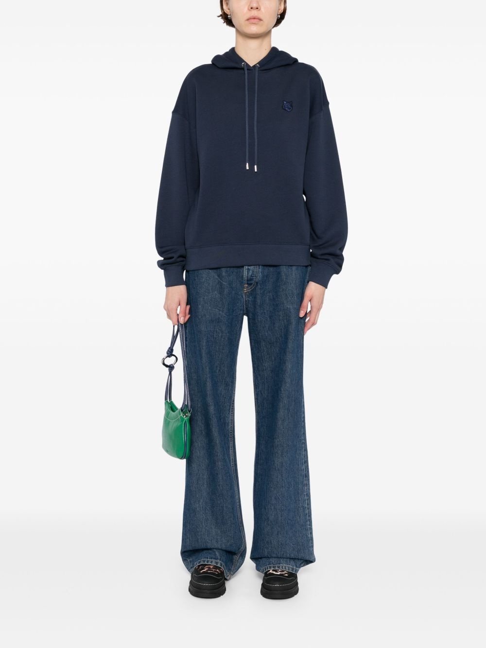 Bold fox head patch hoodie - 2
