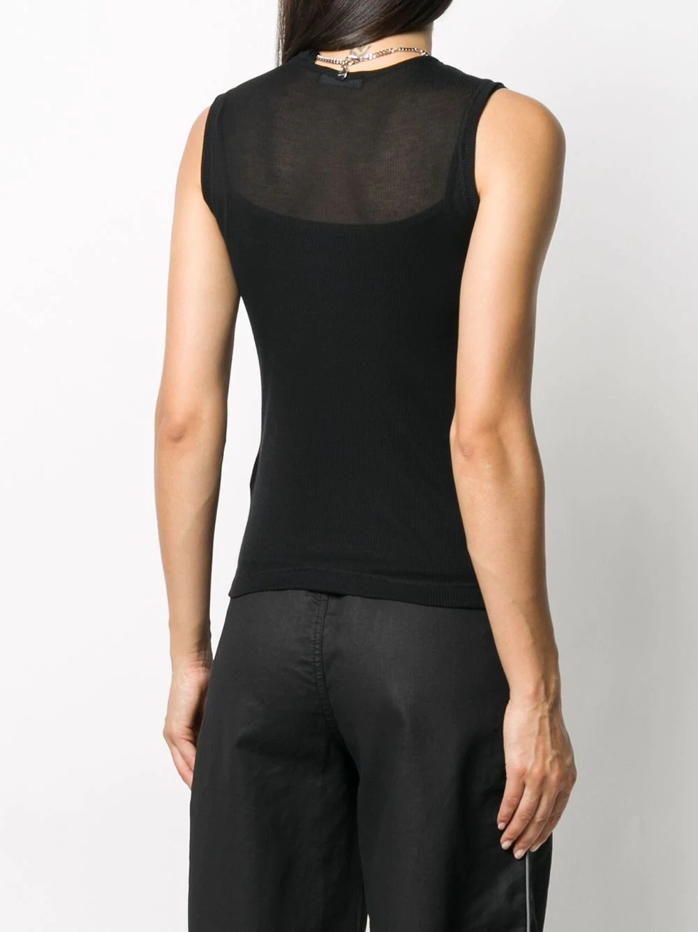 sleeveless fitted top - 4