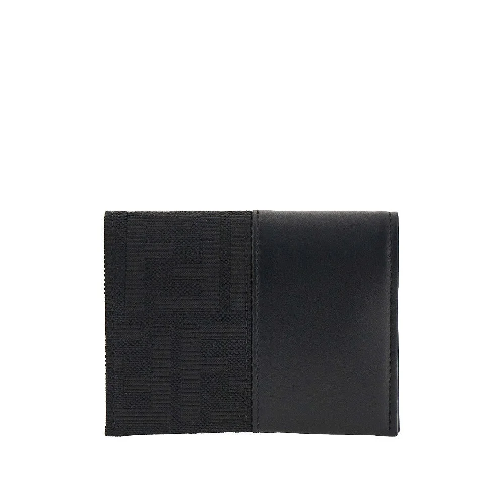 Fendi FF Jacquard Bi-fold Card Holder Black - 1