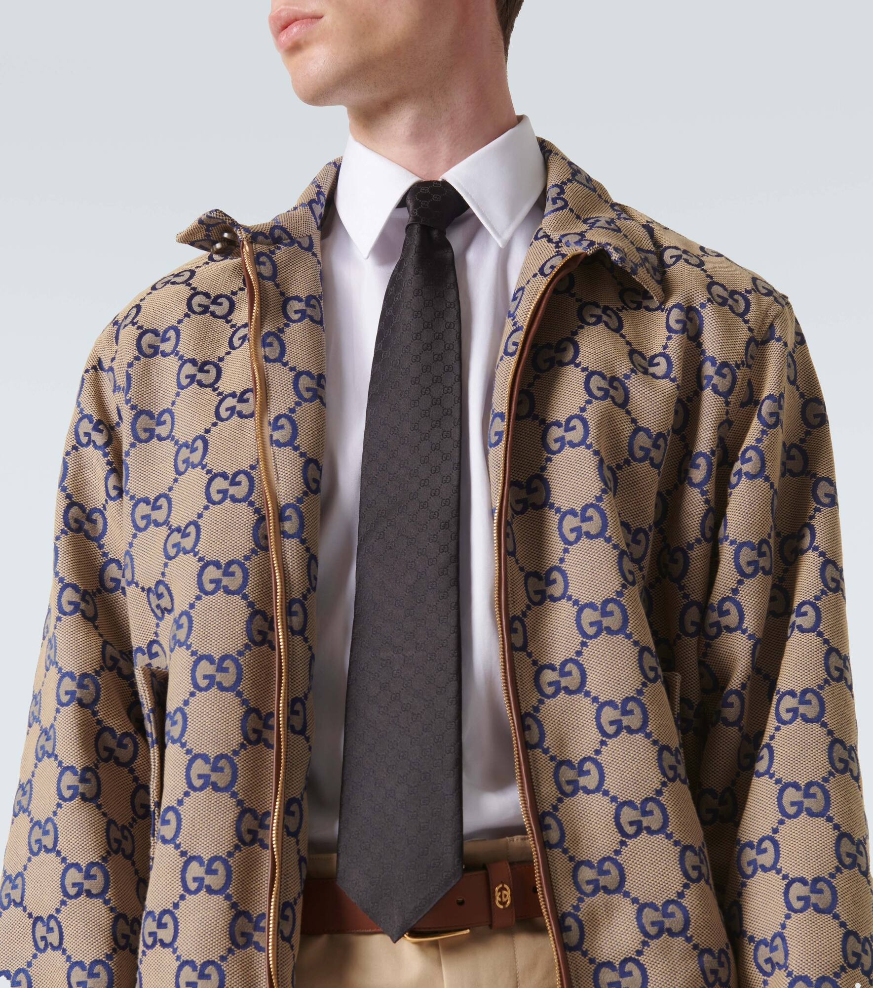 GG silk twill tie - 3