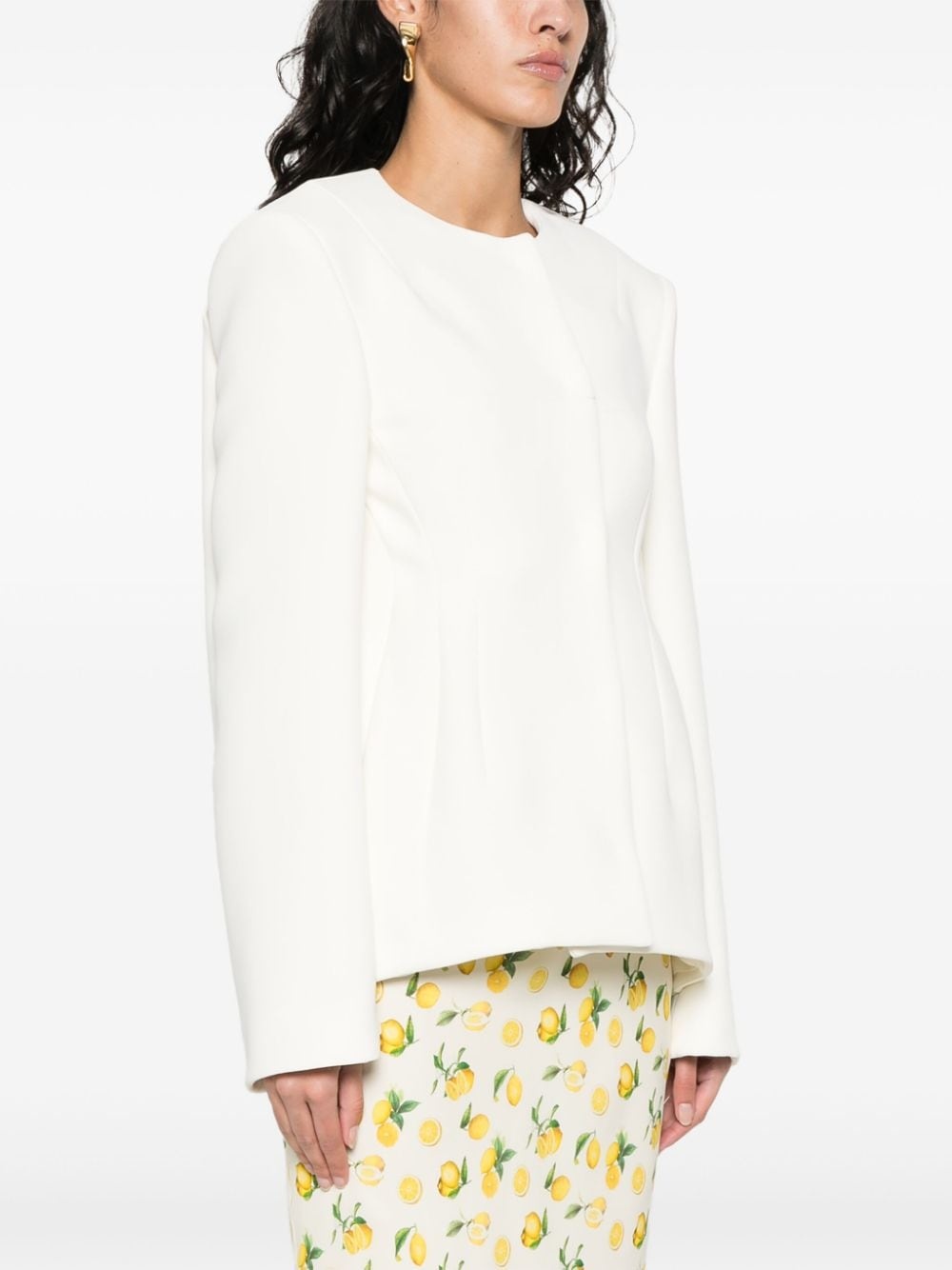dart-detail fitted jacket - 3