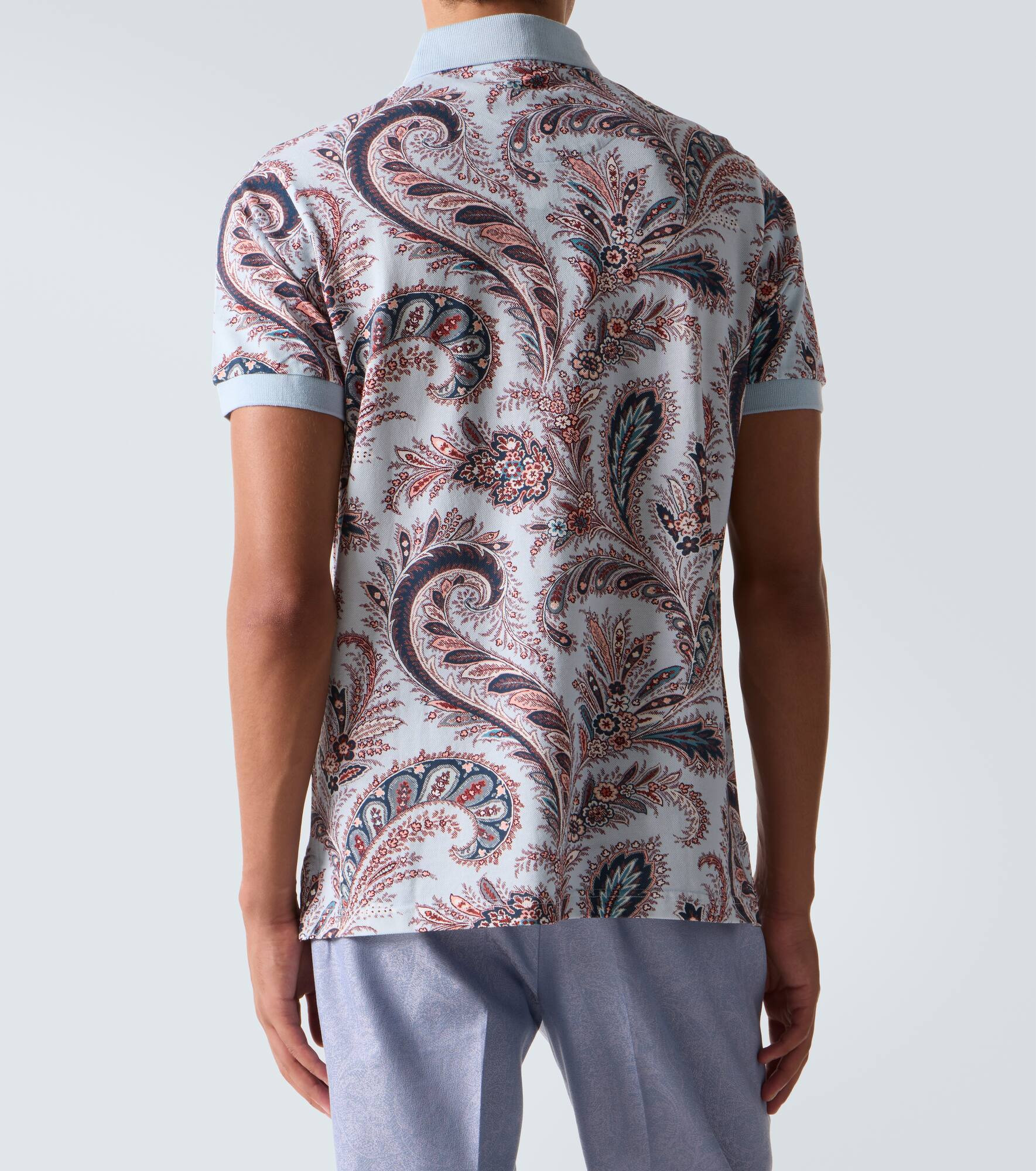 Paisley cotton piqué polo shirt - 4