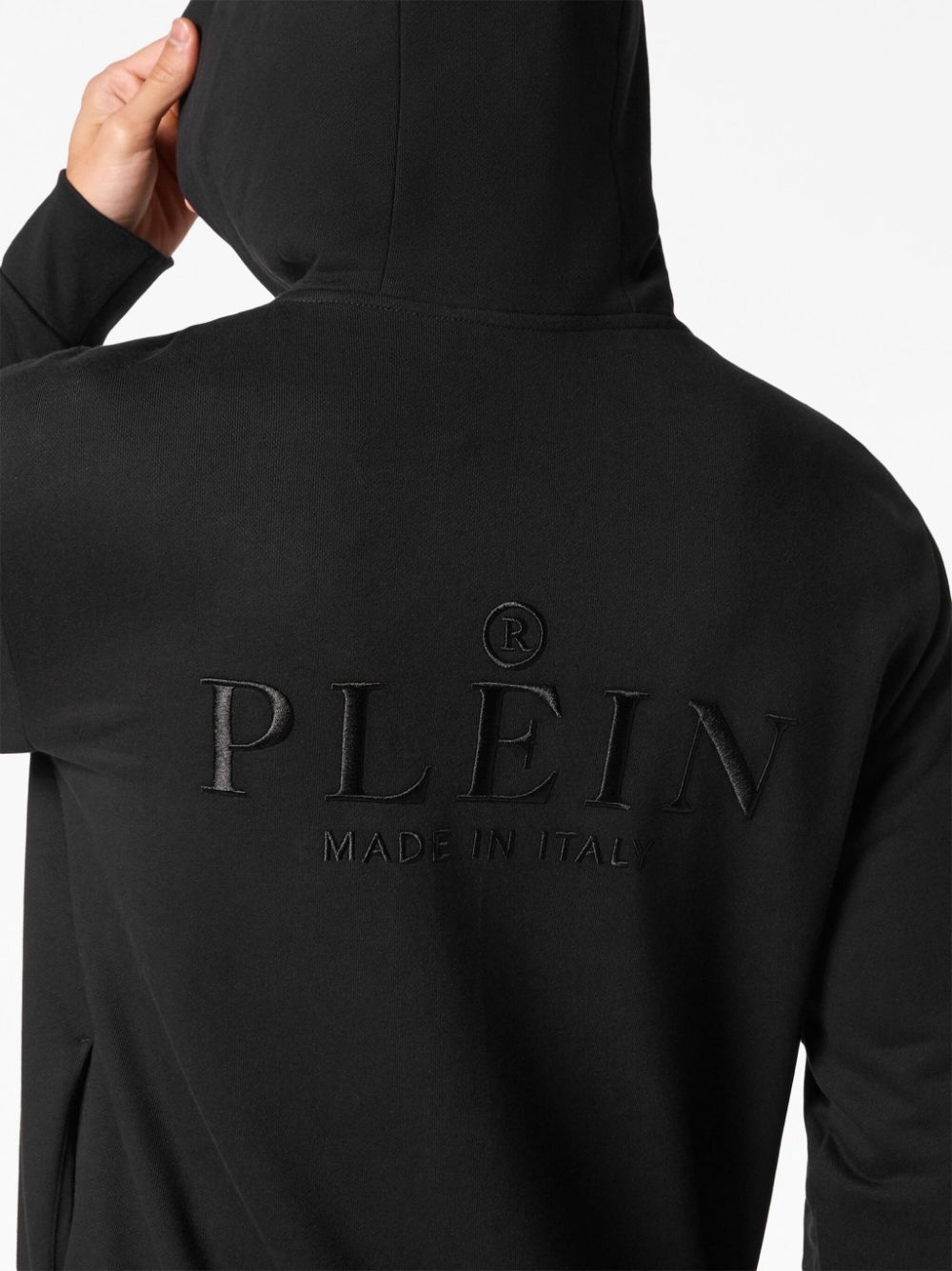 logo-embroidered cotton hoodie - 5