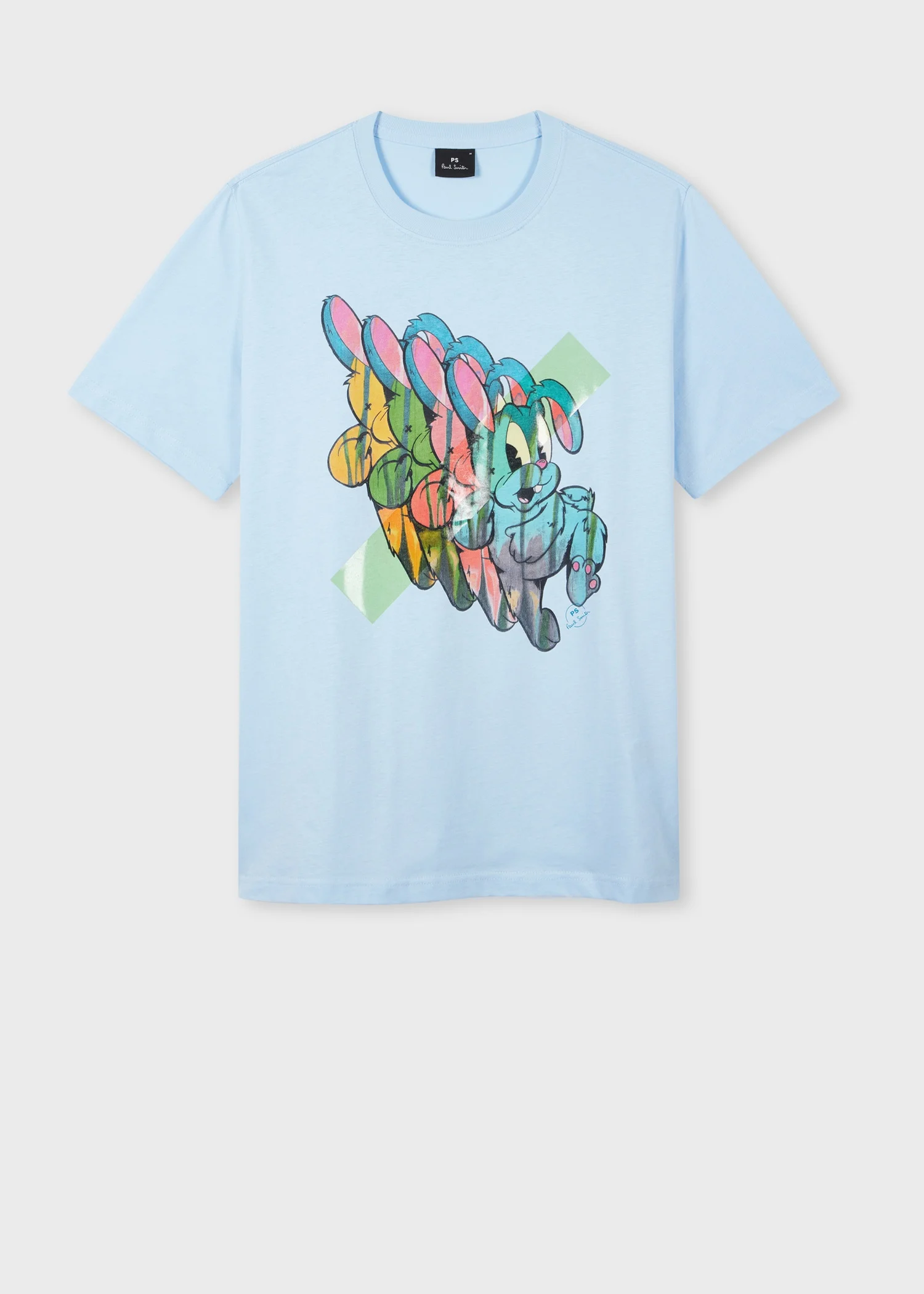 Light Blue 'Bunny Repeat' Print T-Shirt - 1