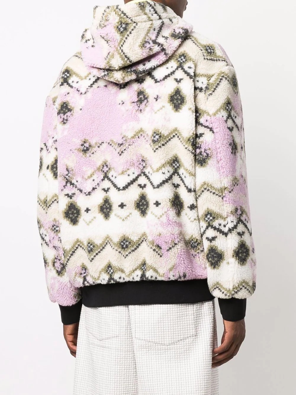 geometric print hooded jacket - 4