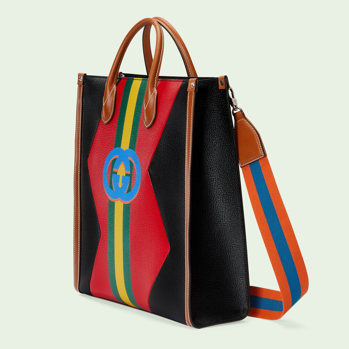 Zig-zag medium tote bag with Web - 2
