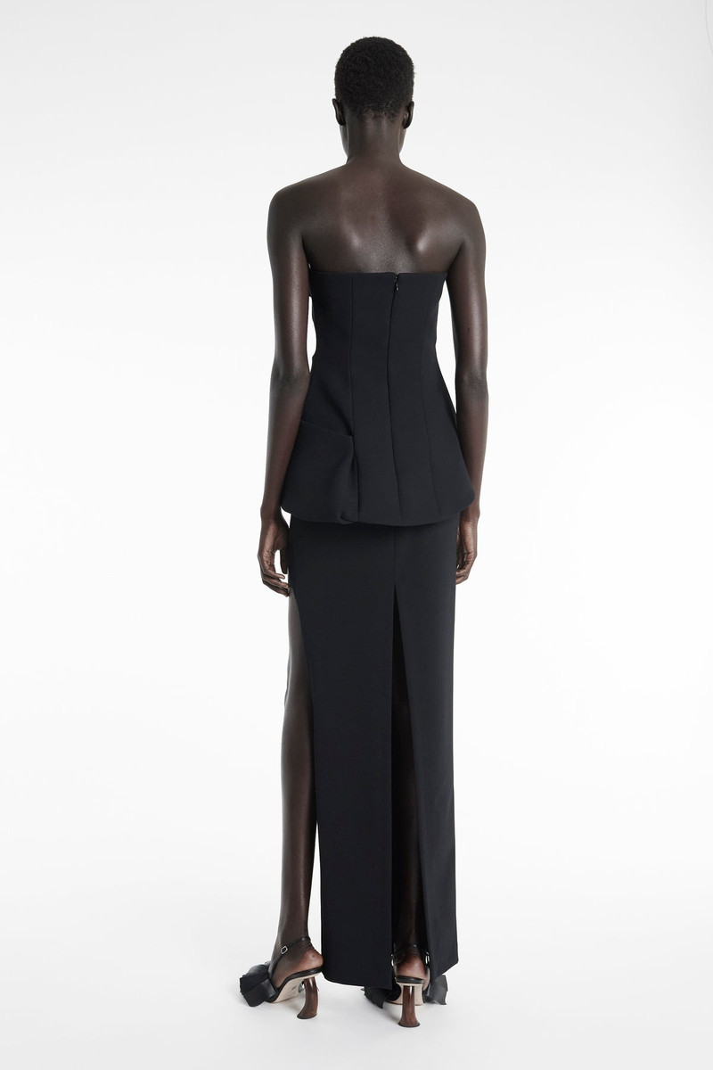 A.W.A.K.E. MODE CORSETED TUXEDO TOP BLACK outlook