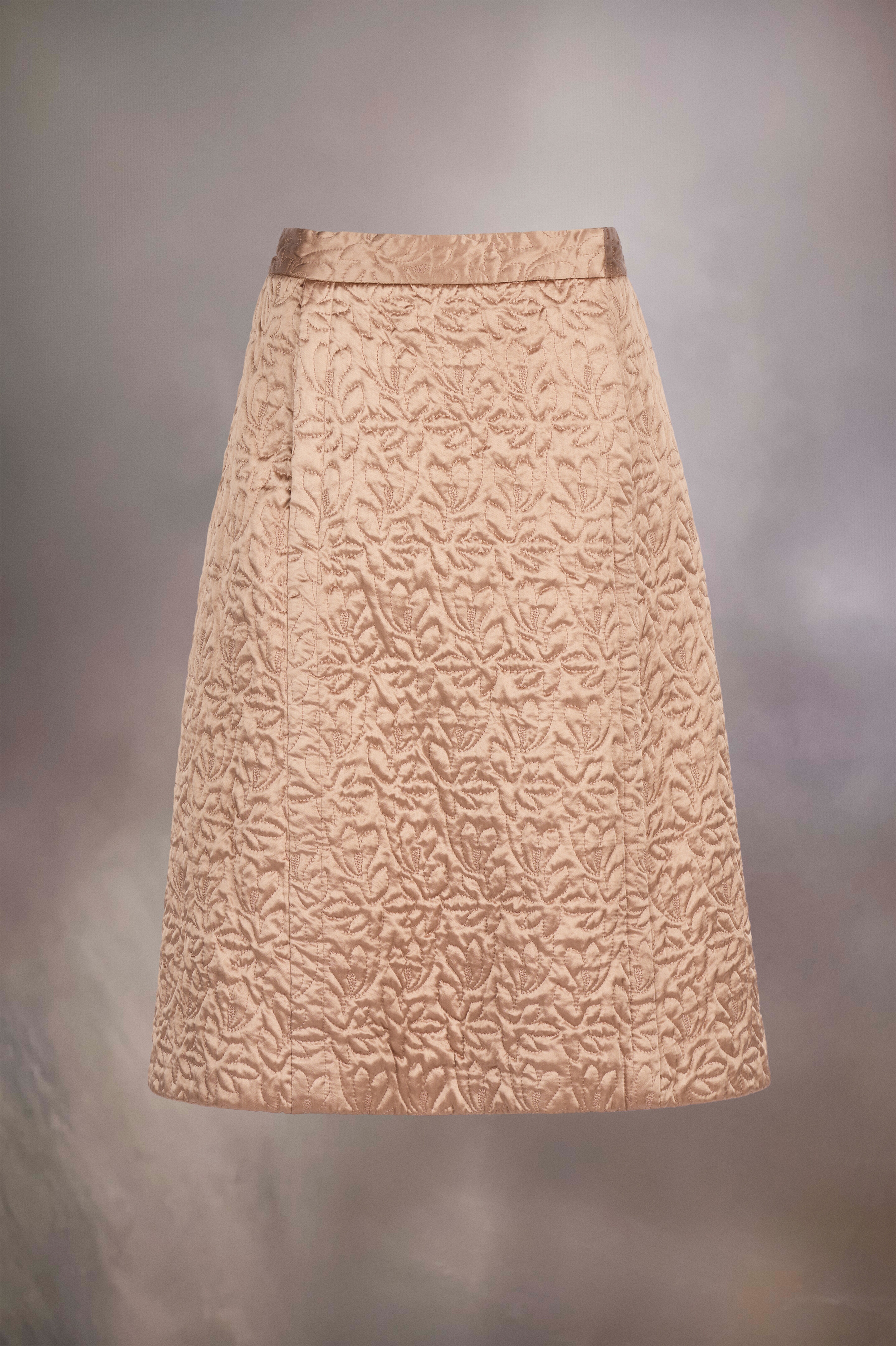 Quilted satin skirt - 1
