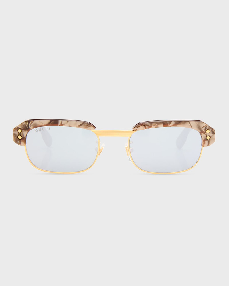 Men's Half-Rim Rectangle Sunglasses 1