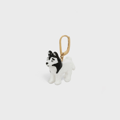 CELINE ANIMALERIE WOLF EARRING IN ALUMINIUM AND ENAMEL outlook