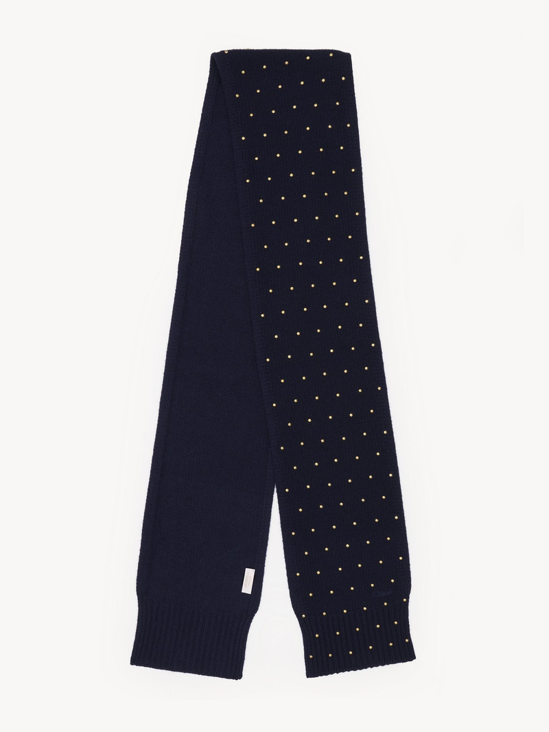 THE CHLOÉ CABOCHON KNIT SCARF IN WOOL & CASHMERE 1
