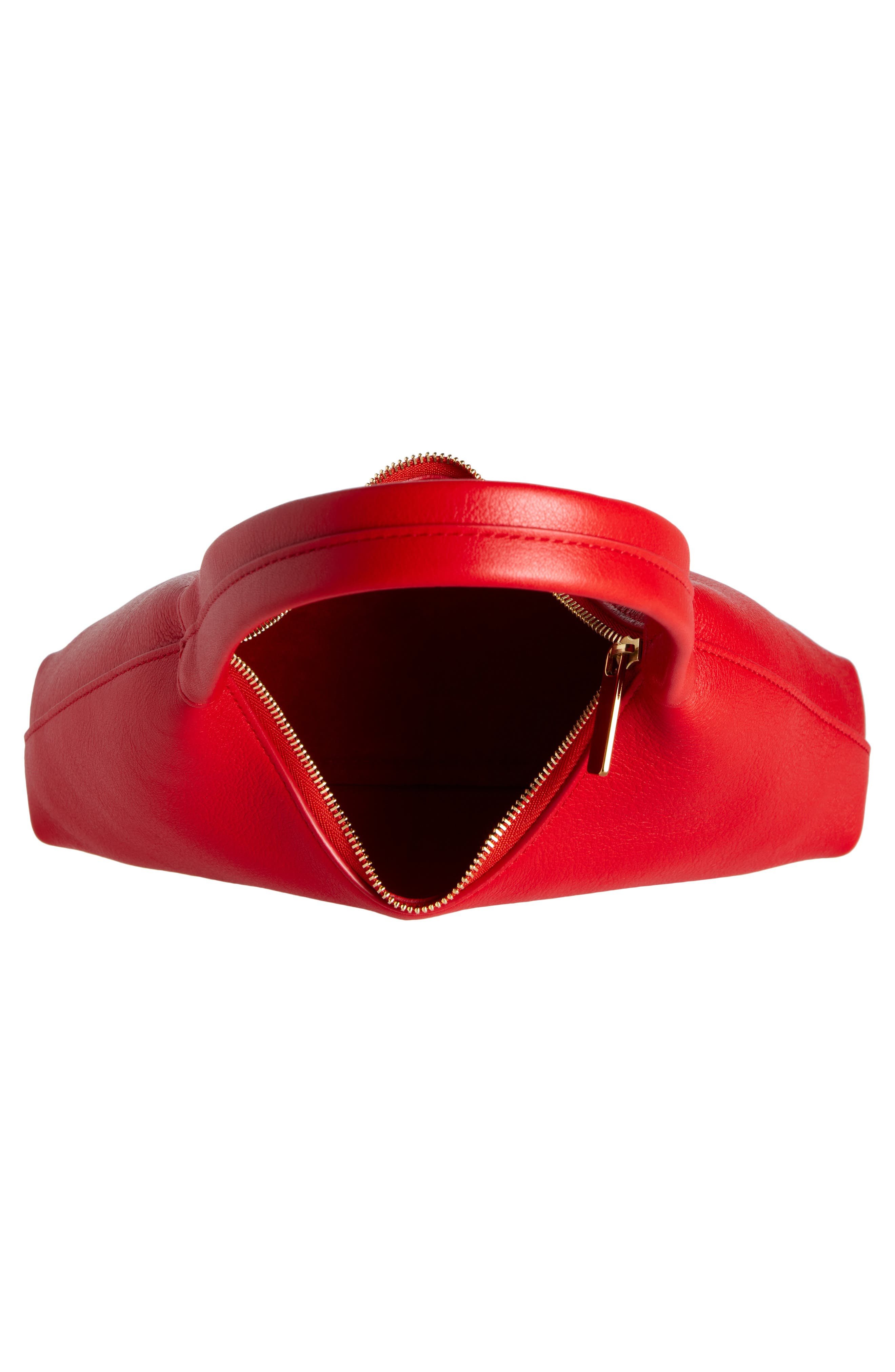 Mansur Gavriel Mini Candy Leather Hobo Bag in Poppy at Nordstrom - 4