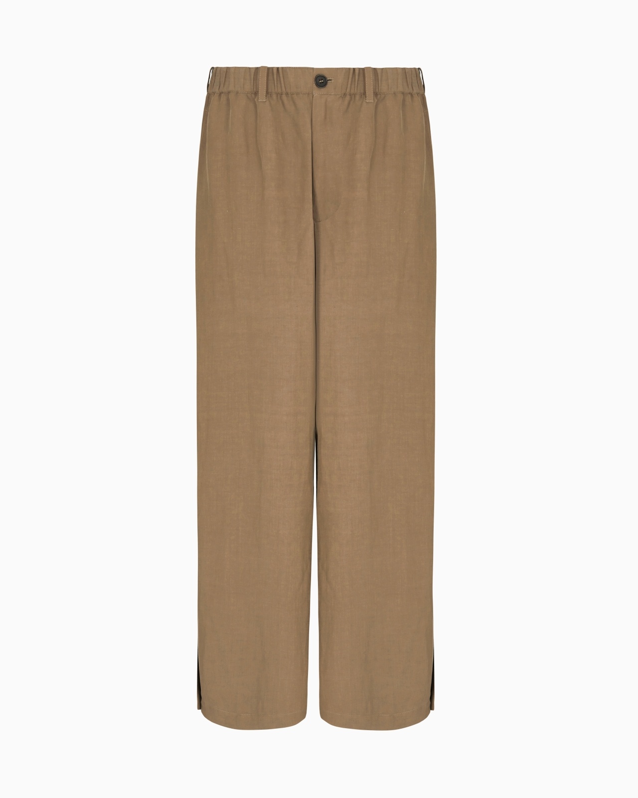 LINEN AND SILK WIDE TROUSERS - 1