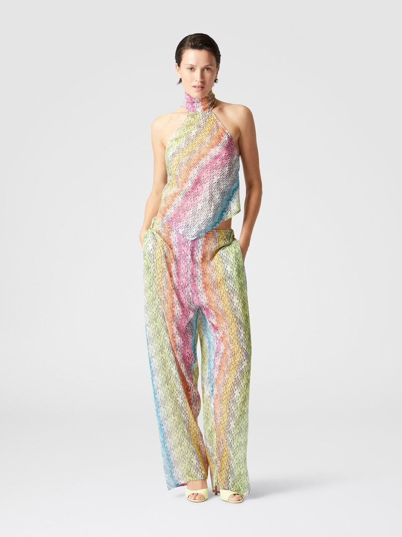 Missoni Sleeveless turtleneck top in printed cotton and silk blend outlook