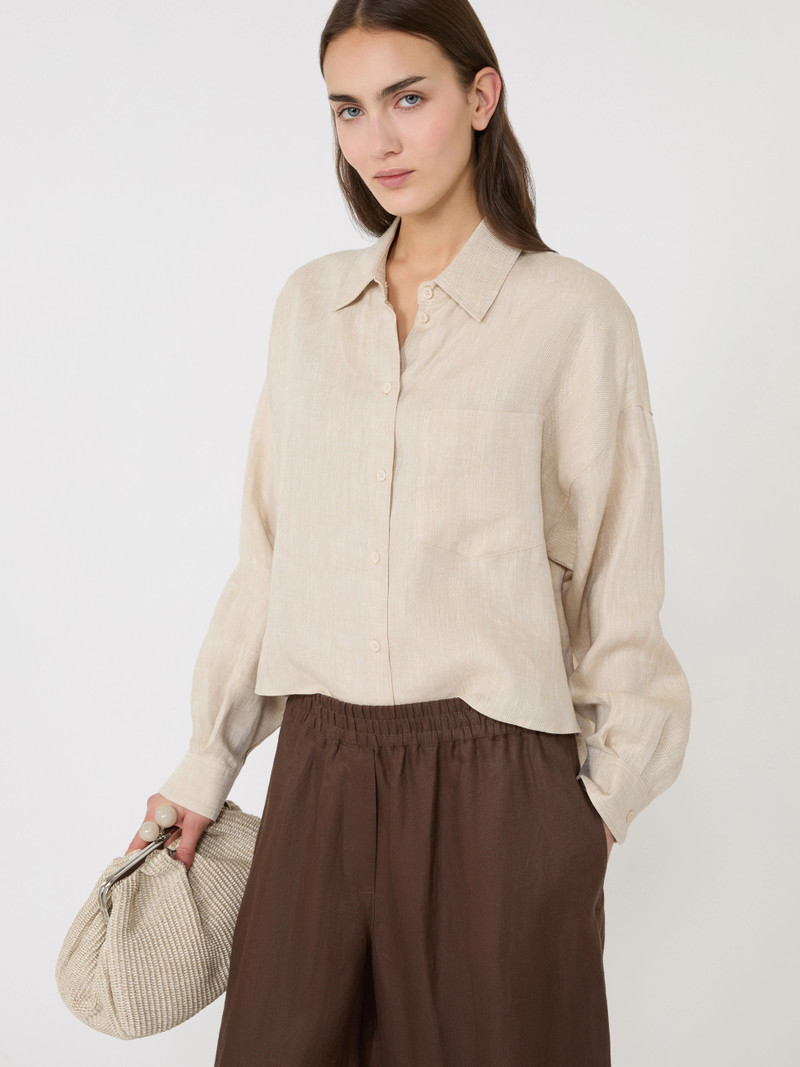 WERNER Linen fabric shirt - ECRU 5