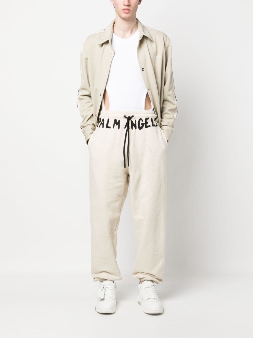 logo-print cotton track pants - 2