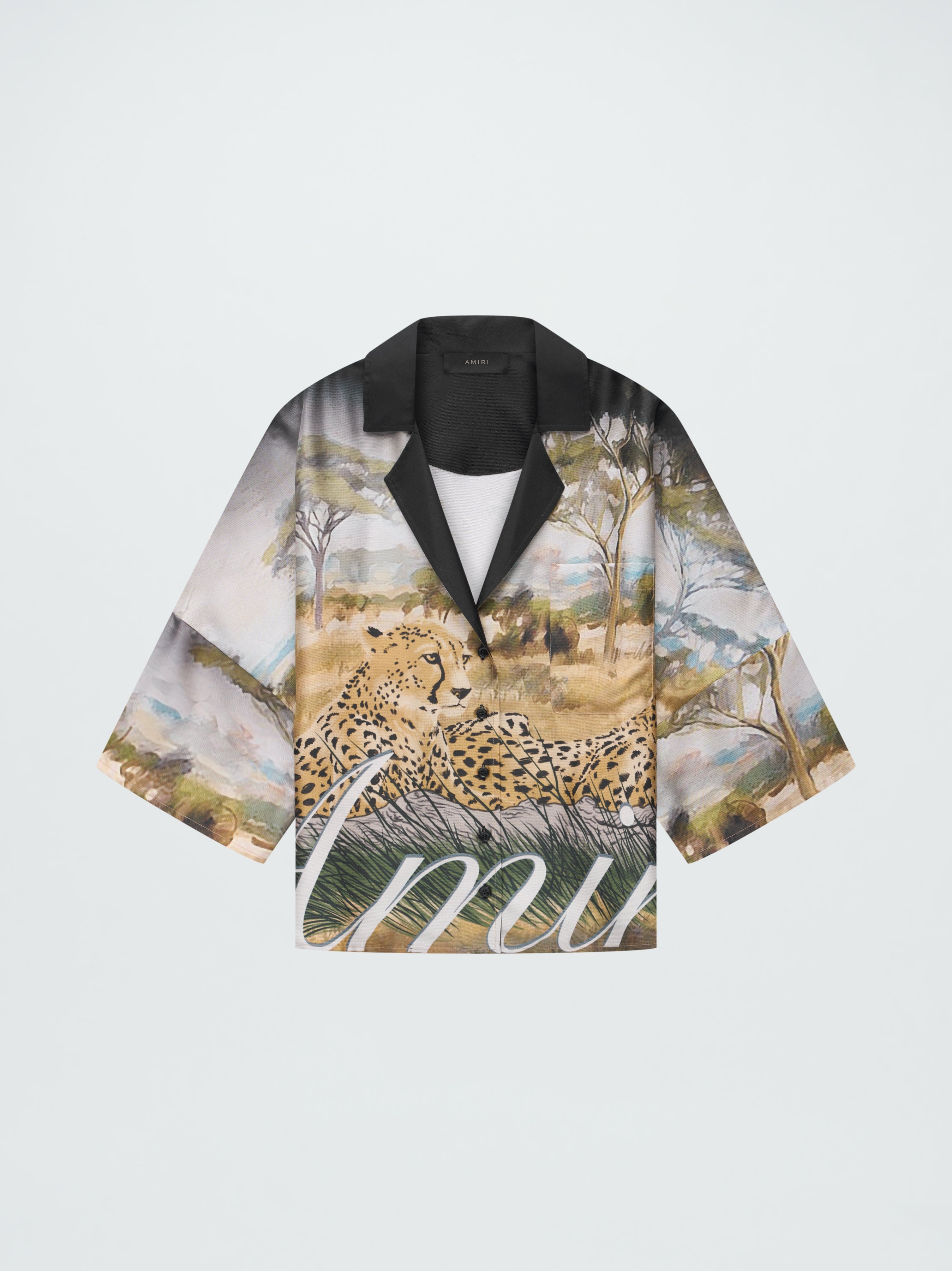 CHEETAH S/S SILK SHIRT - 1