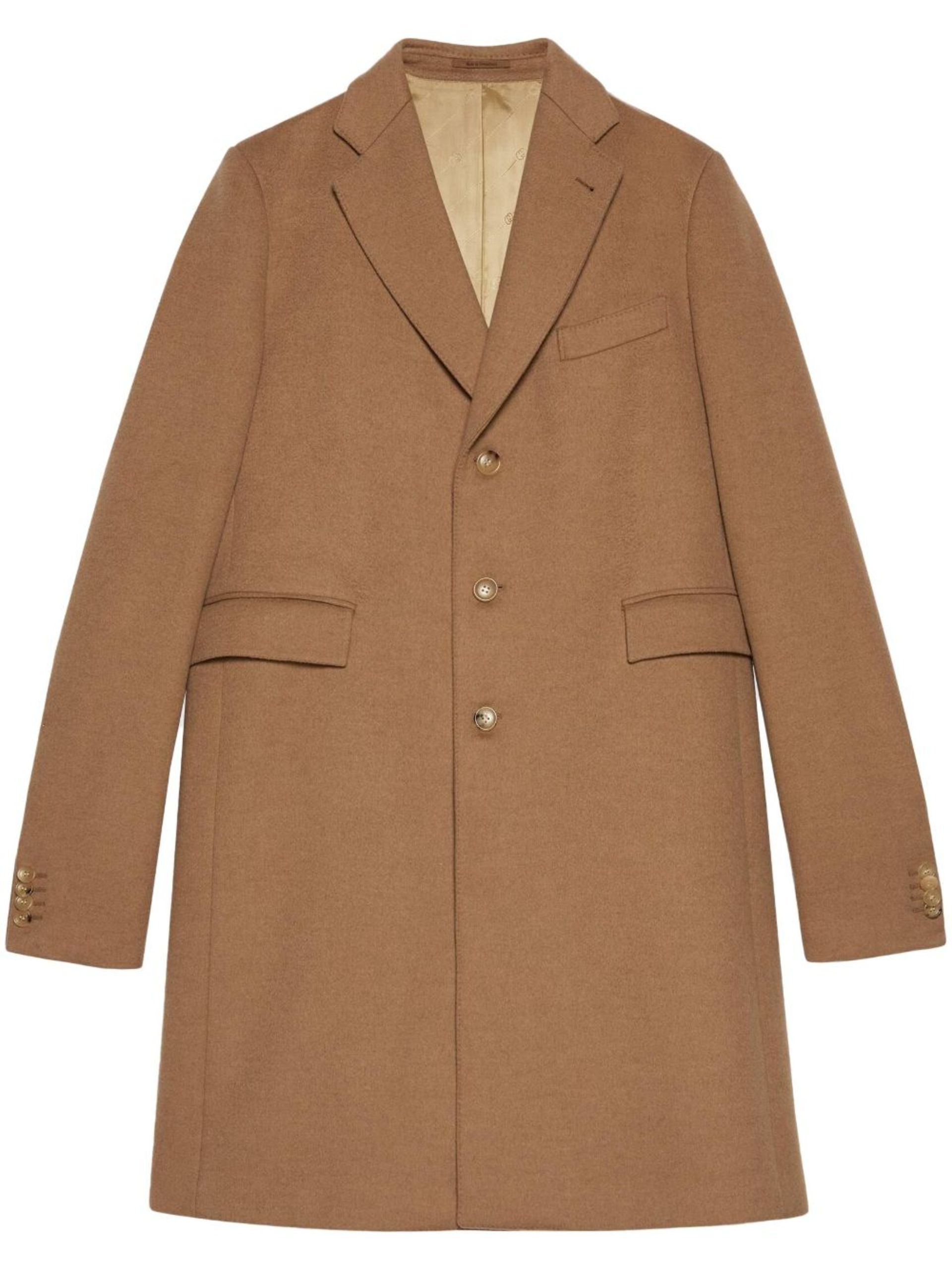 Brown Single-Breasted Coat - 1