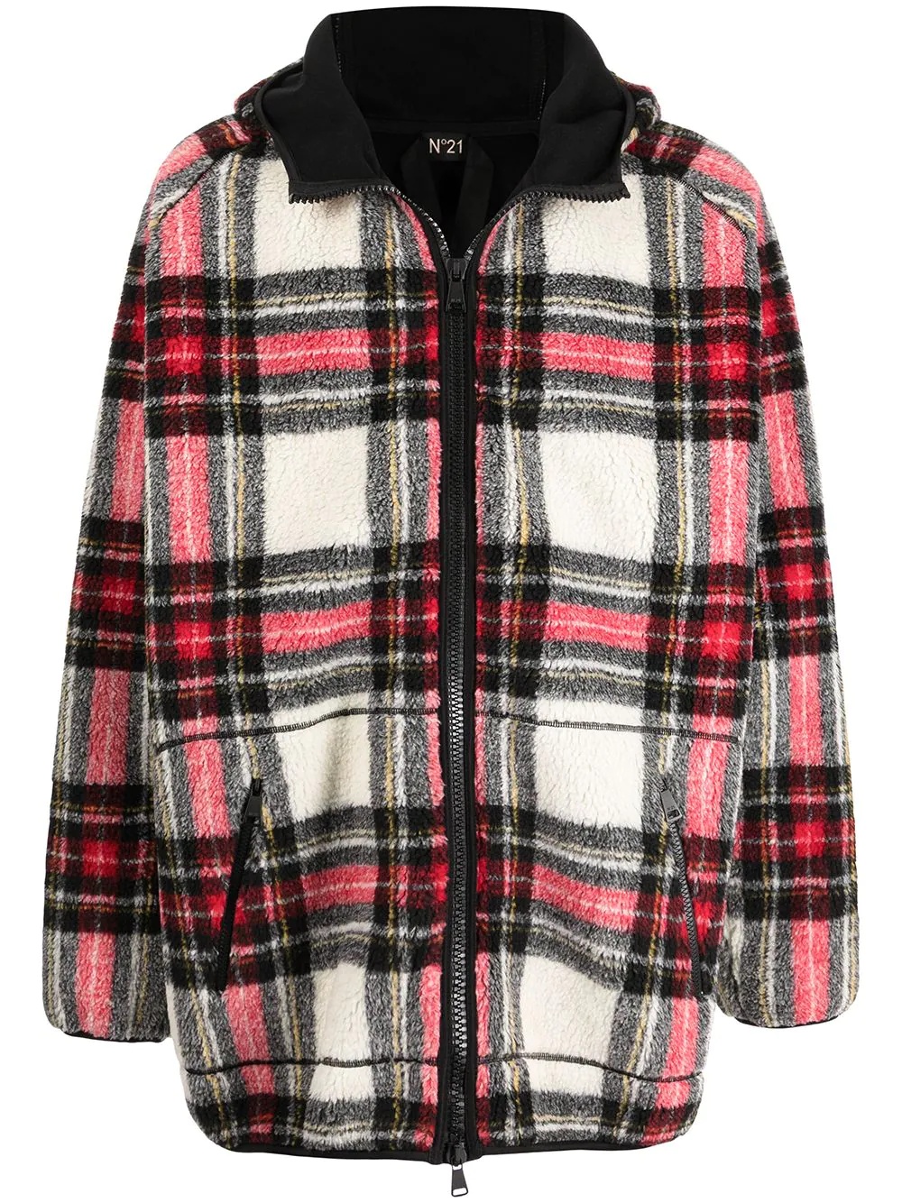 zip-front plaid shirt jacket - 1