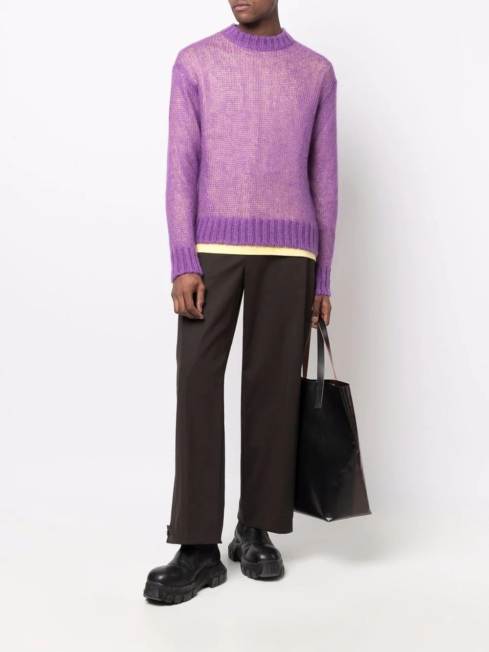 purl-knit two-tone jumper - 2