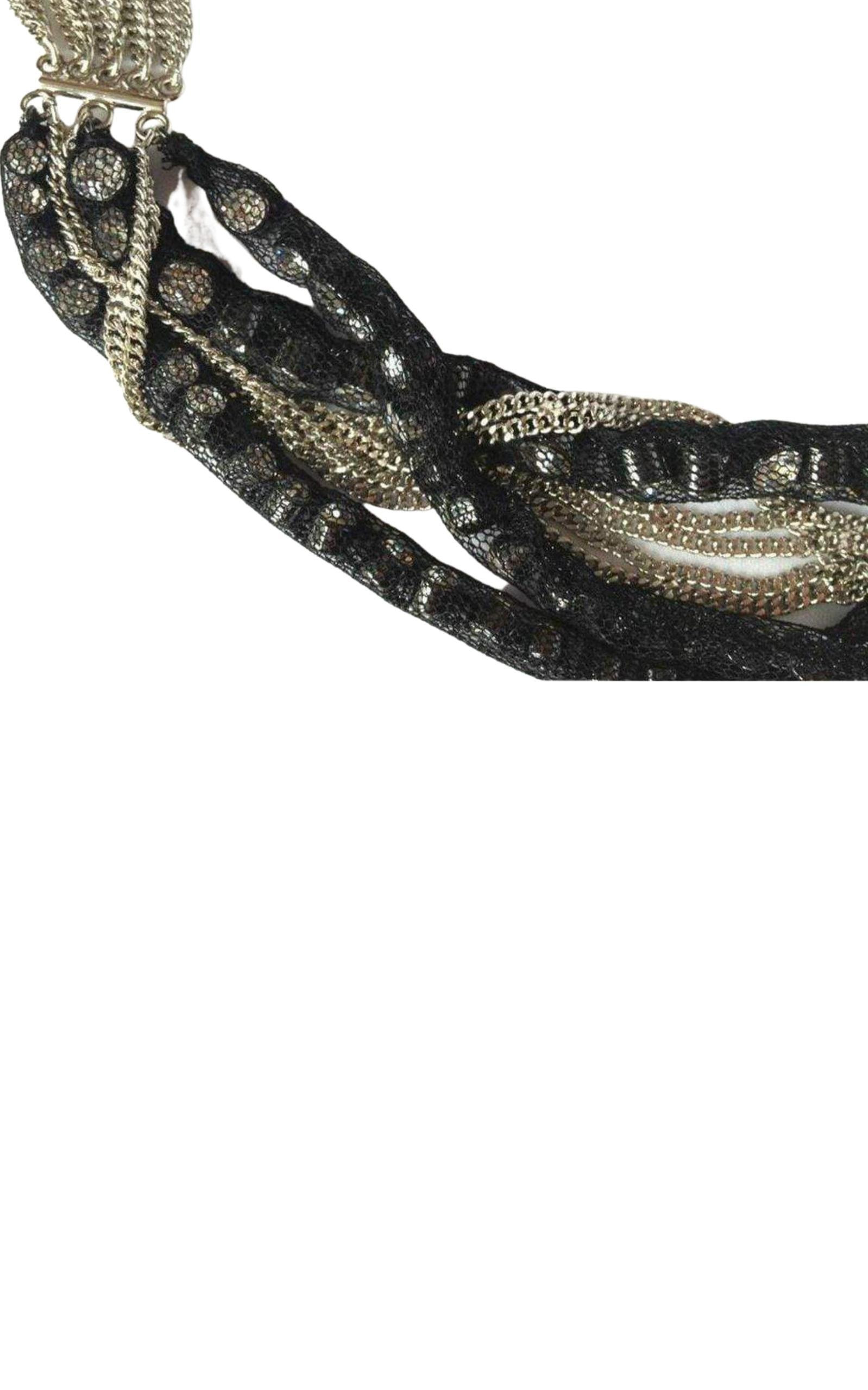 BCBGMAXAZRIA - Braided Silver Multiple Chain Necklace - 2