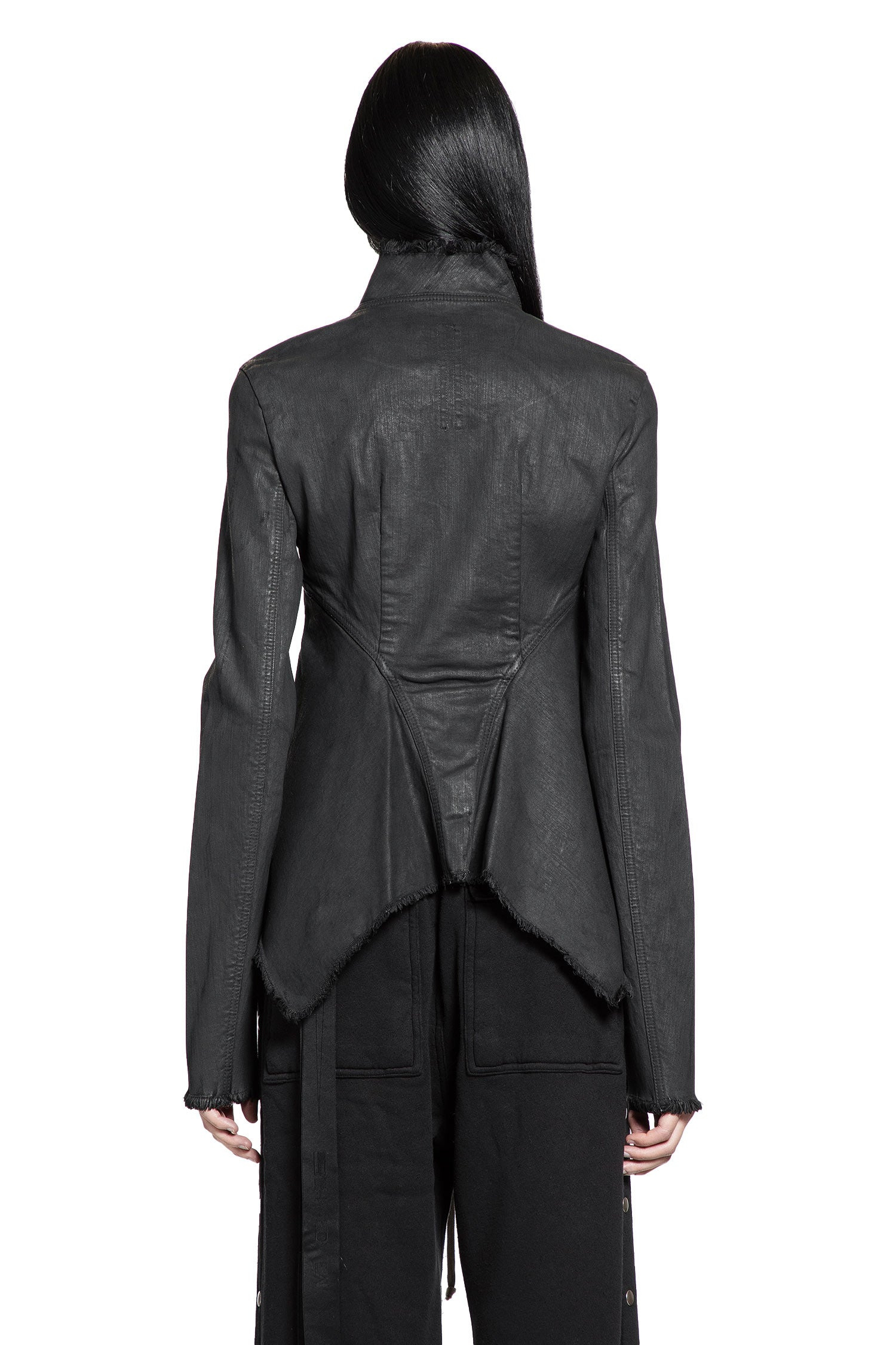 Asymmetric Zip Stretch Denim Jacket - 3