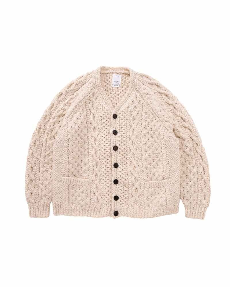 FISHER GIRL CARDIGAN HAND-KNIT W IVORY - 1