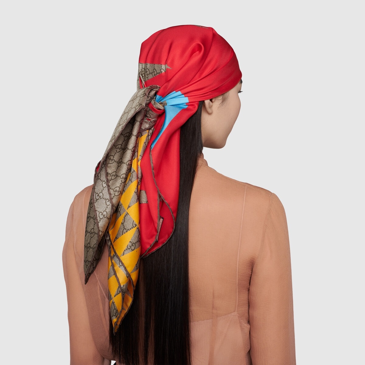Geometric GG print twill scarf - 3