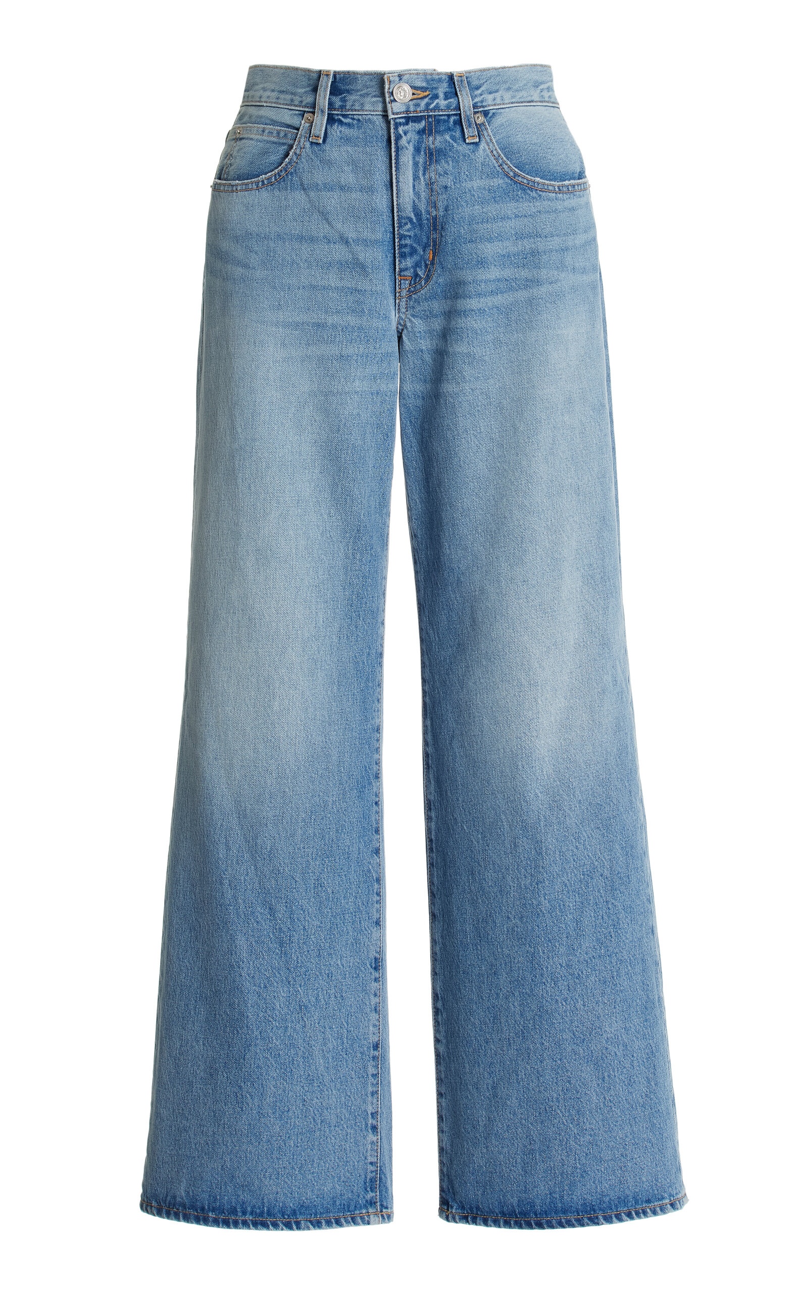 Selena Rigid Mid-Rise Wide-Leg Jeans light wash - 1