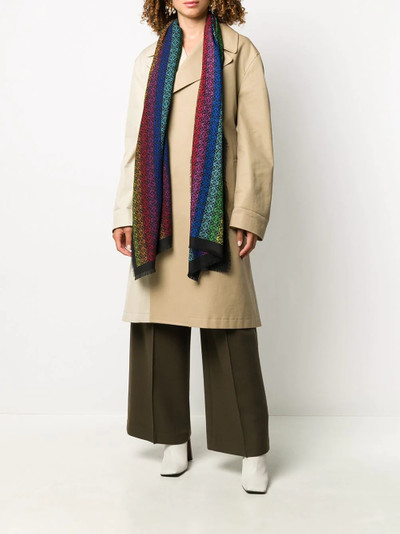 Loewe Anagram striped frayed scarf outlook