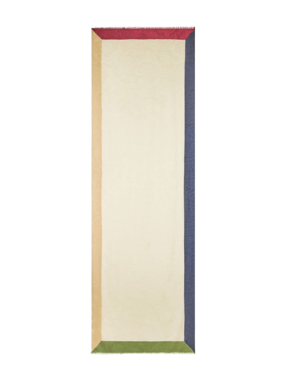 jacquard fringed scarf - 3