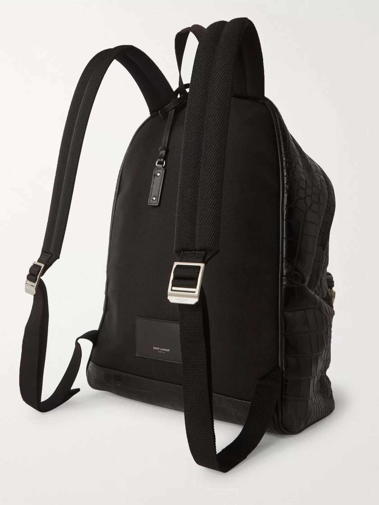 City Croc-Effect Leather Backpack - 4