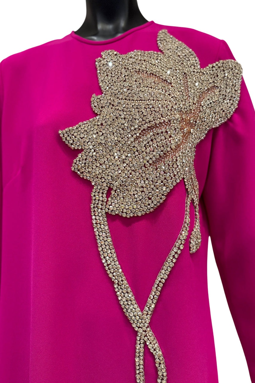 ELEA CREPE CRYSTAL GOWN - 4