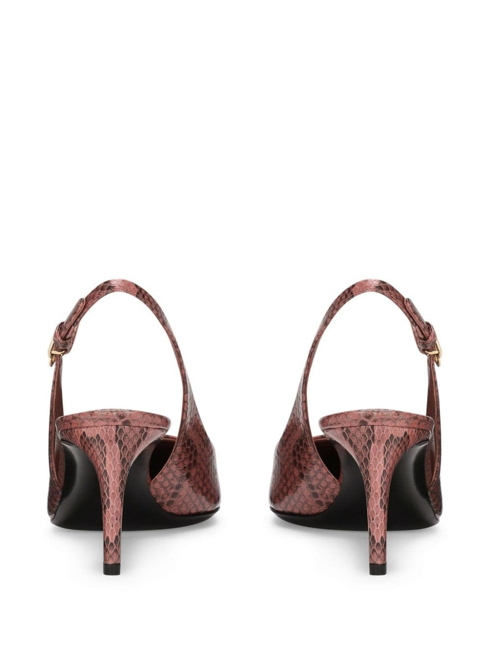 snakeskin-effect slingback pumps - 3