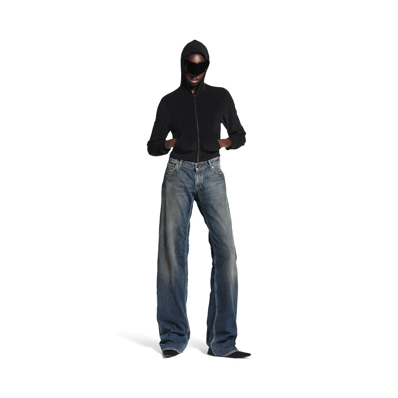 Fitted Low-waist Pants in Blue 3