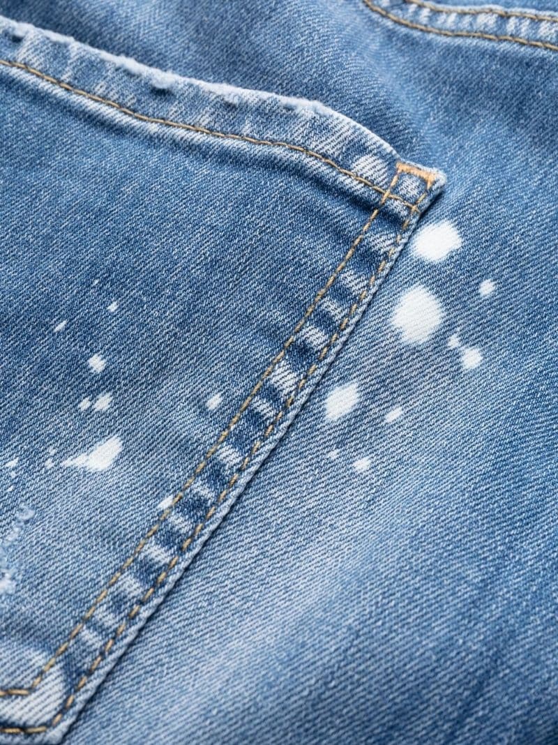 distressed mid-rise straight-leg jeans - 7