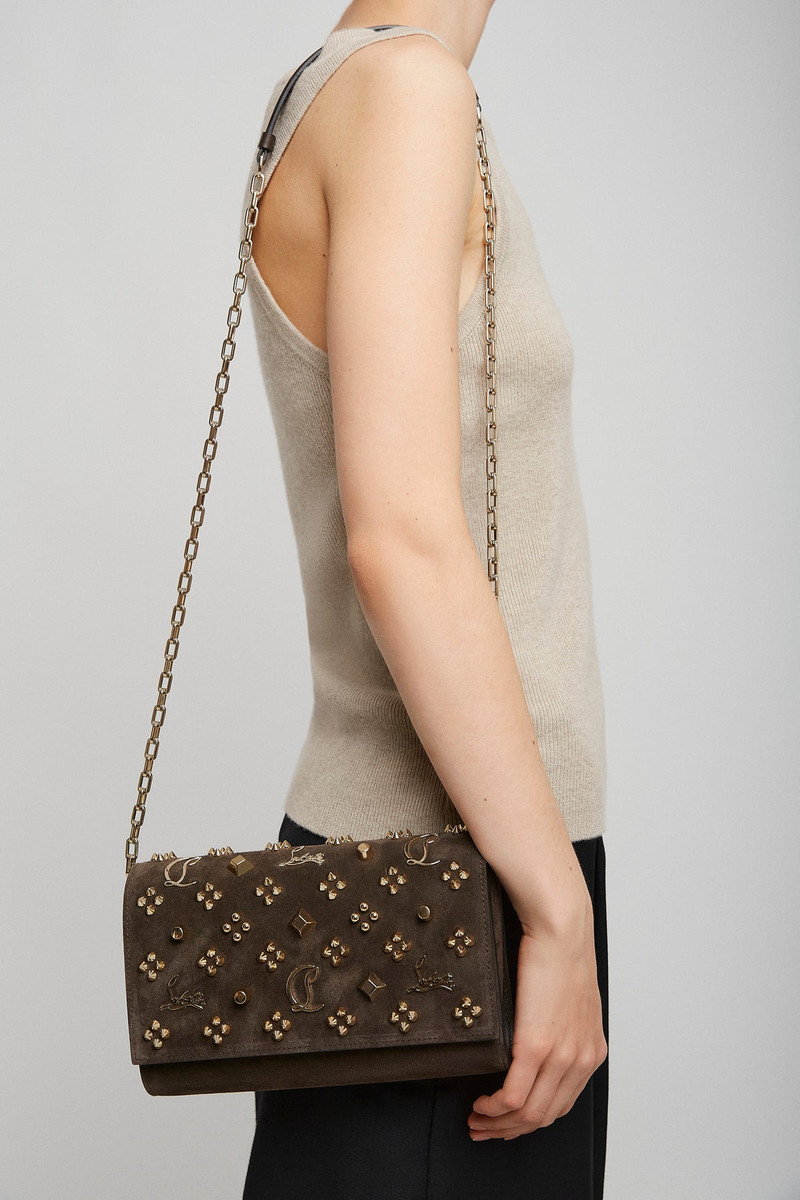 Christian Louboutin Paloma brown clutch outlook