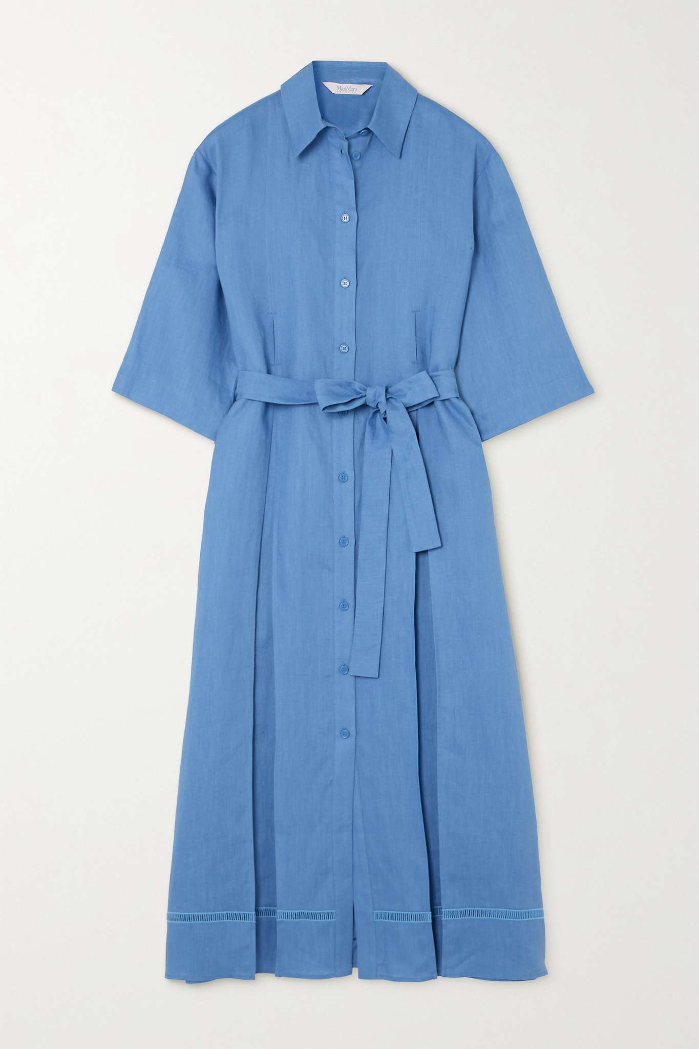 Leisure Nocino belted linen midi shirt dress - 1