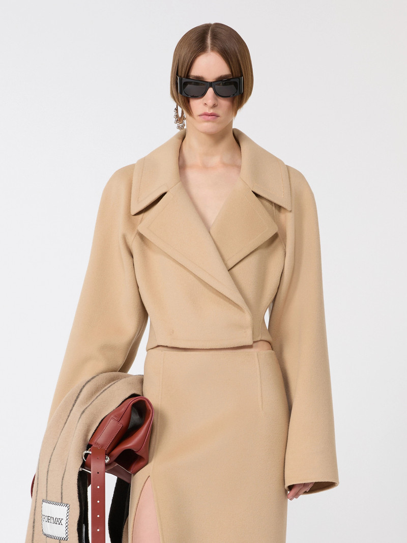 VIALE Short pure wool outerwear - CARAMEL 5