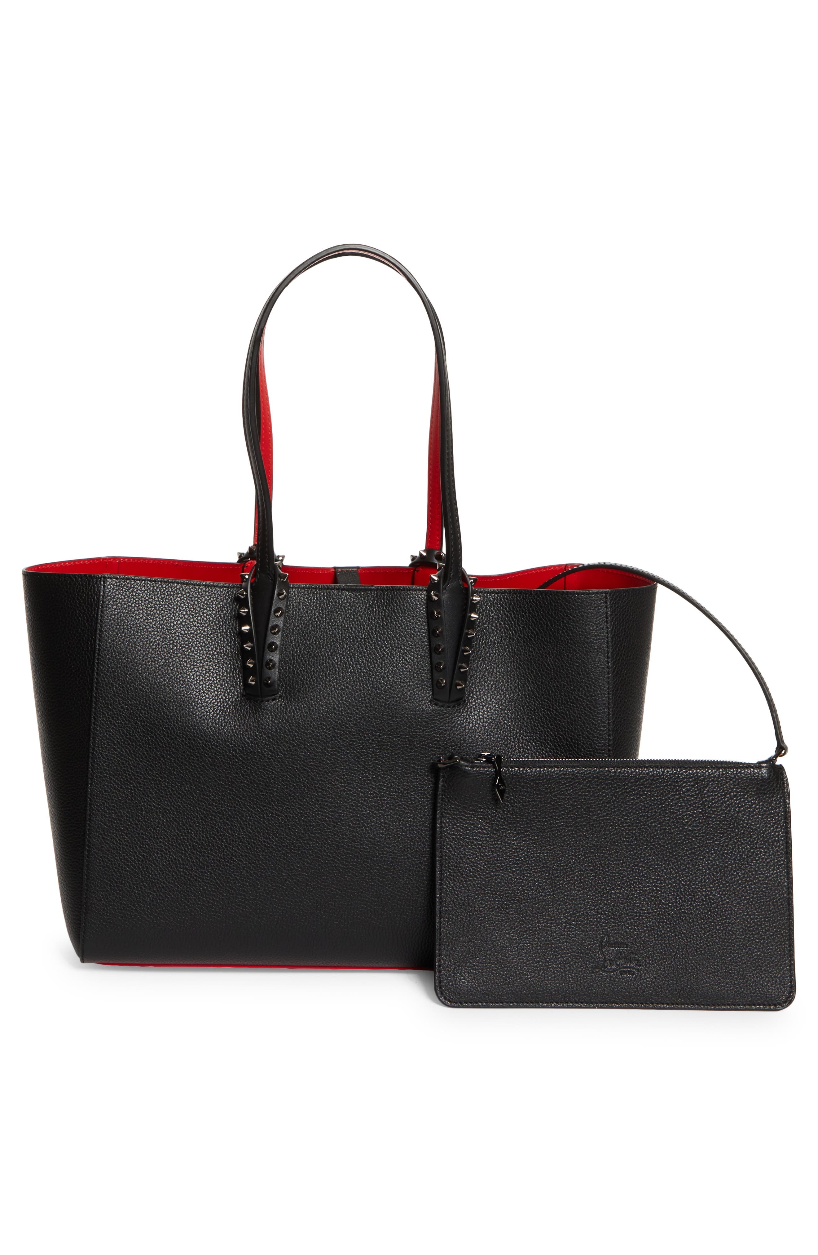 Christian Louboutin Small Cabata Soft Leather Tote in B078 Black/Gun Metal at Nordstrom - 4