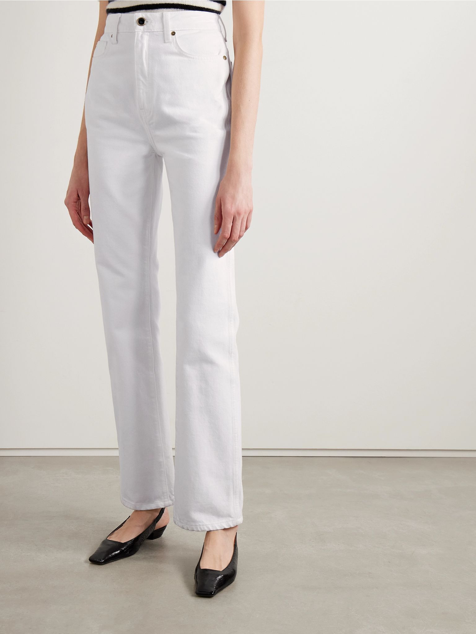 Danielle high-rise straight-leg jeans White - 3