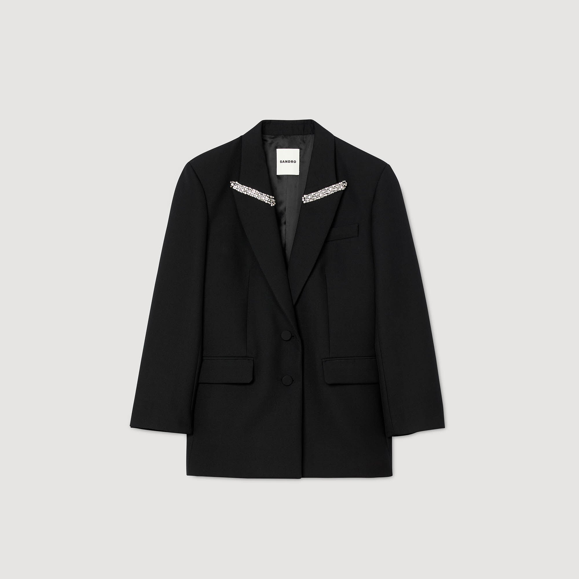 JACKET WITH RHINESTONE STRIPE - 6