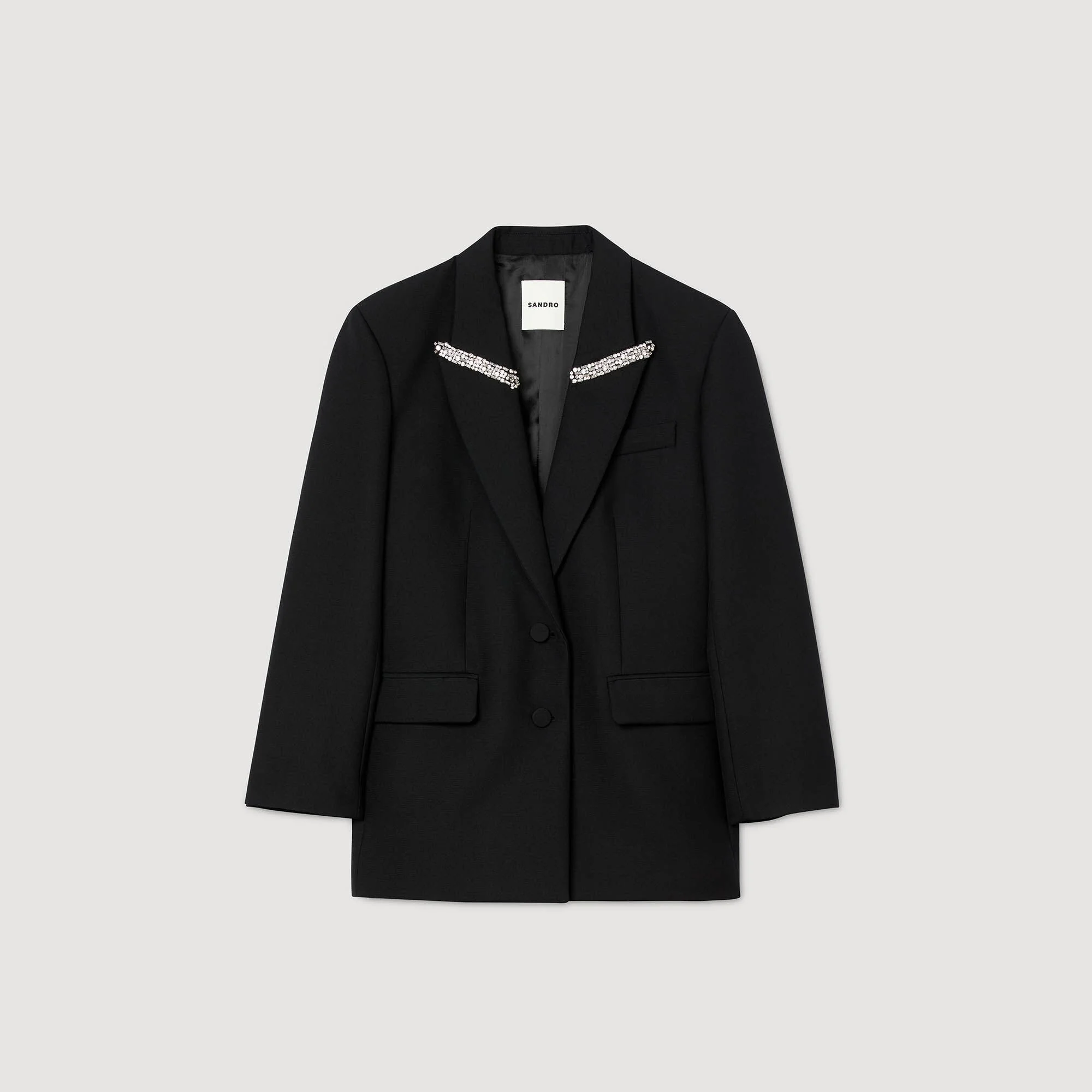 JACKET WITH RHINESTONE STRIPE - 1