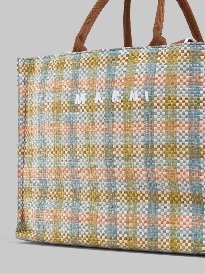 YELLOW CHECKED SMALL BASKET BAG - 5