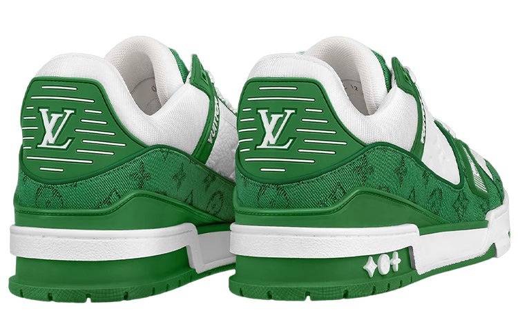 LOUIS VUITTON LV Trainers 'White with Green Monogram' 1A9JI1 - 3
