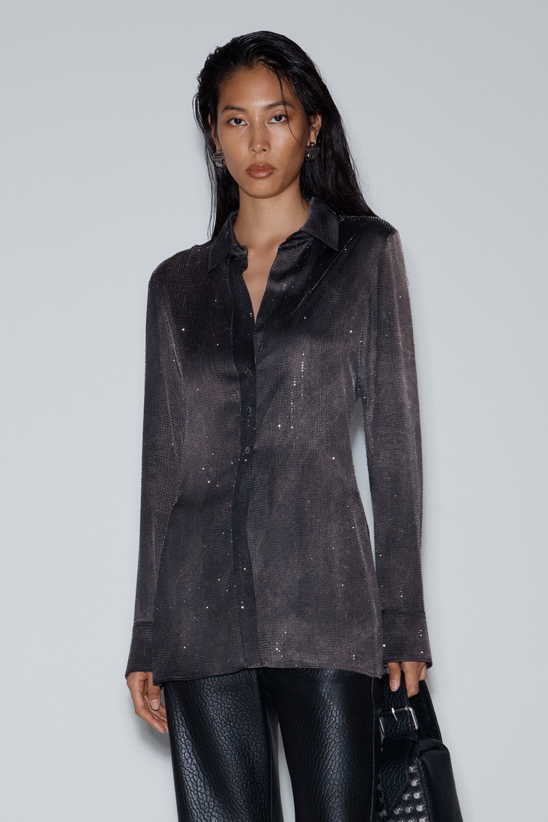 Crystal Hotfix Slim-Fit Shirt 3