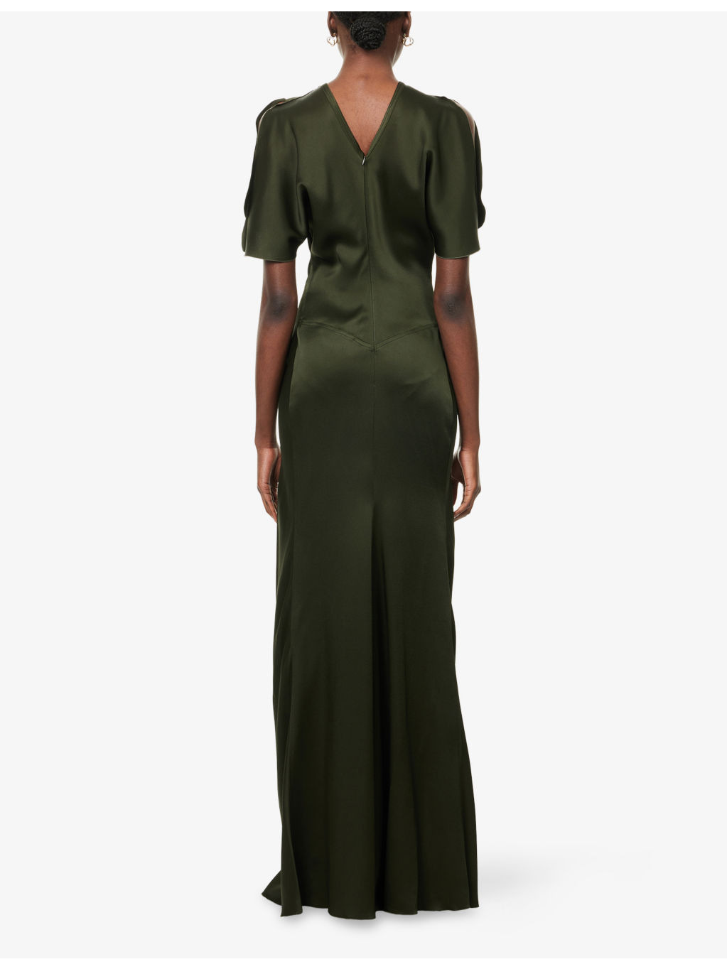 Split-Short-Sleeve Regular-Fit Woven Midi Dress - 4