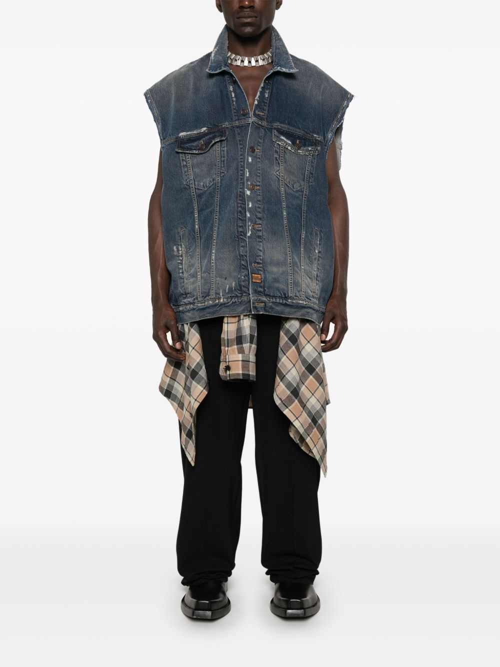 denim gilet - 2