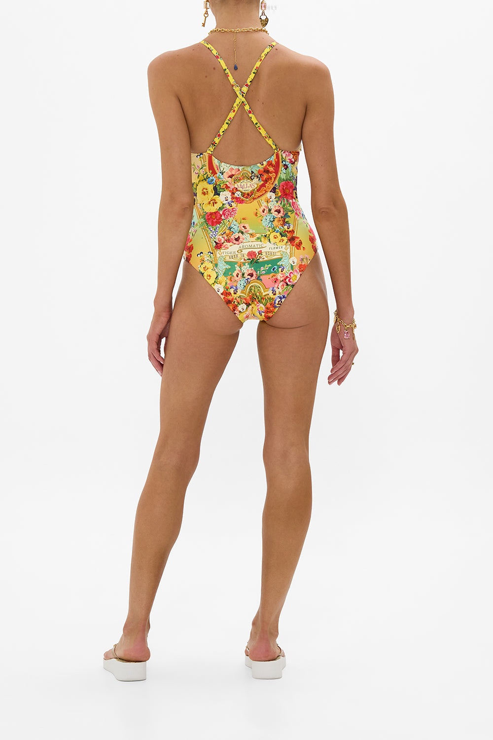 SCOOP NECK ONE PIECE WITH BUTTON STRAPS - 3
